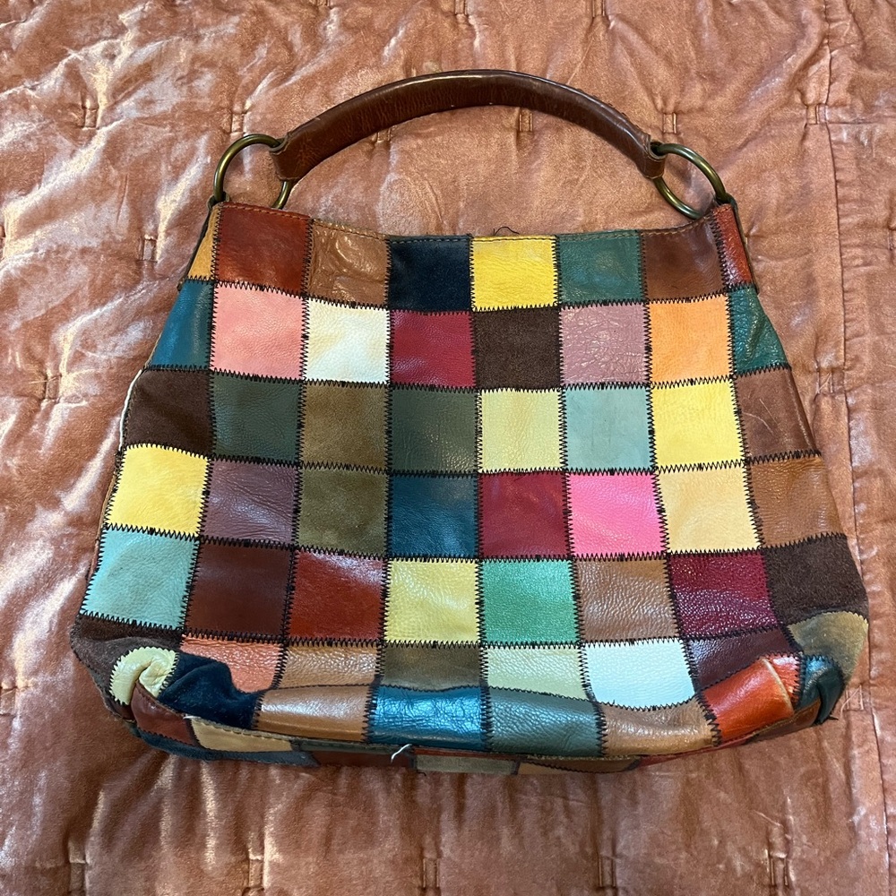Vintage Lucky Brand Colorful Patchwork Shoulder Bag